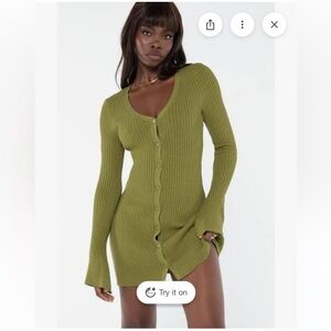 Princess Polly Olive Green Ribbed Dress